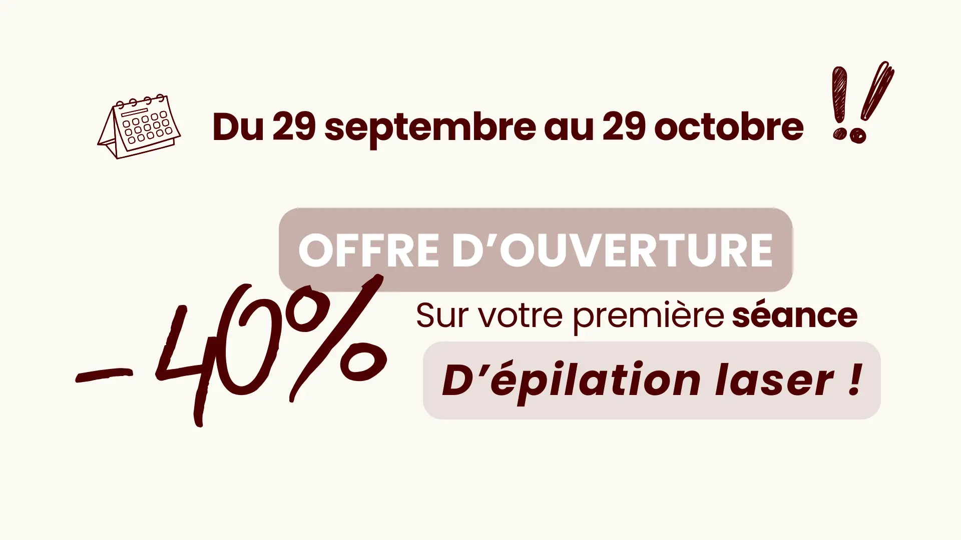Logo de réduction -40% du 29 Septembre au 29 Octobre
