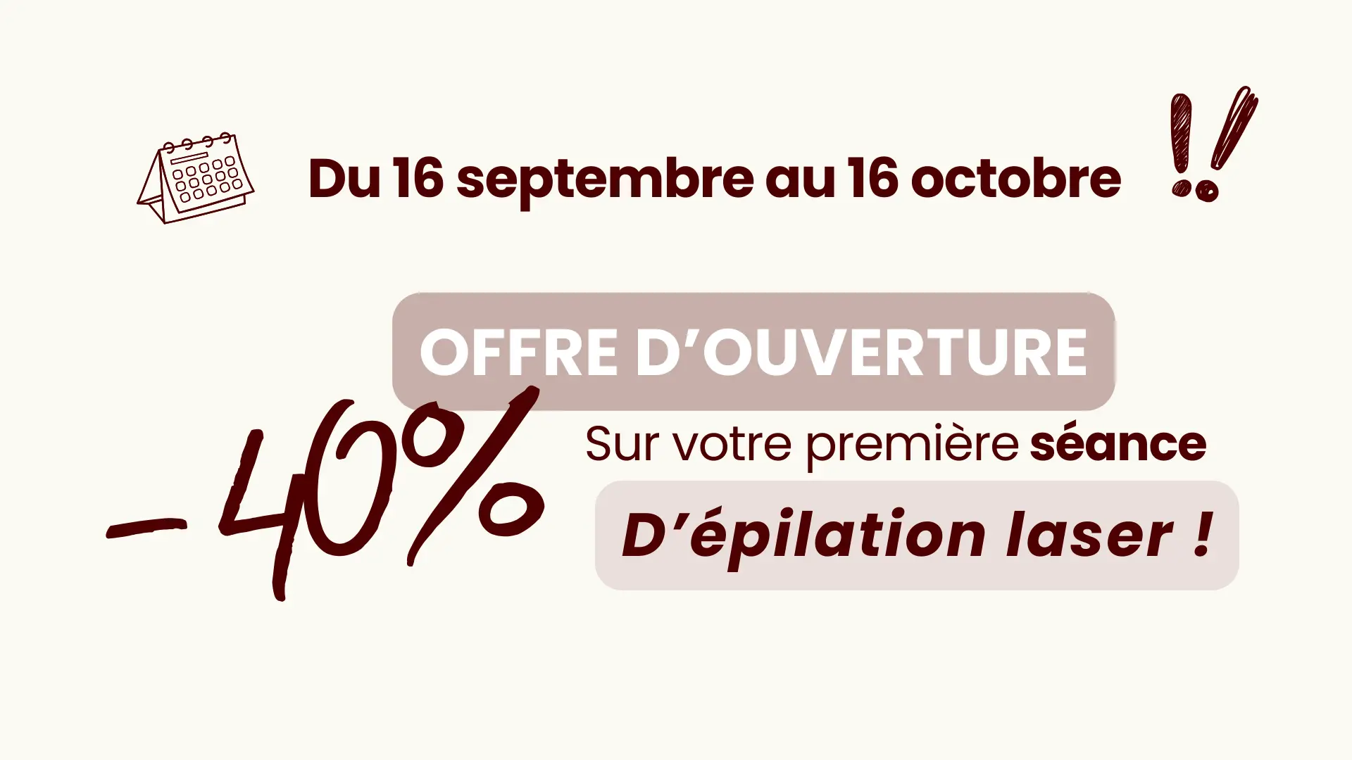 Logo de réduction -40% du 16 Septembre au 16 Octobre